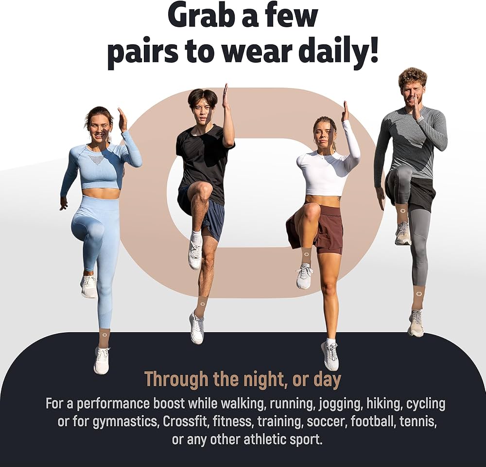 Amazon | 足首ブレース圧縮スリーブ 男女兼用 (1ペア) - 痛みを緩和